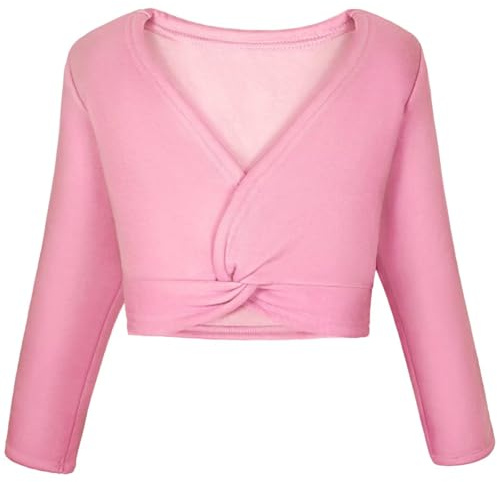 Asyusyu Ballett Wickeljacke Mädchen Langarm Ballet Wrap Top Bolero Ballett Jacke für Kinder