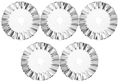 5 cuchillas de cortador giratoria de onda de 45 mm de 45 mm, cuchillas rotativas de ondas, herramientas decorativas de costura de recortador de papel para acolchar, costura y