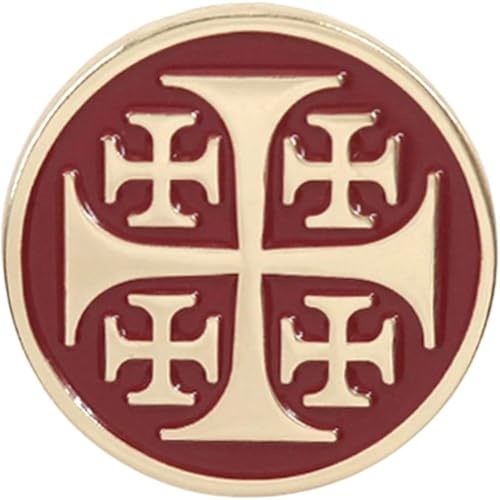 Ericetion Jerusalem-Kreuz, Rotgold, Kreuzfahrer, Kreuzzüge, Templer, Ritter, Legierung, Jerusalem-Kreuz-anstecknadel, Anstecknadel, Dekorative Brosche Für Damen Und Herren
