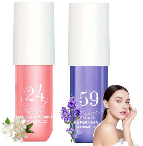 2 PCS Brazilian Long Lasting Perfume Set for Women,Brazilian Body Mists & Parfum Oils,Fruity Ladies Perfume,Moisturizing Body Spray,Hair Mist Perfume,Hair Fragrance(24+59)
