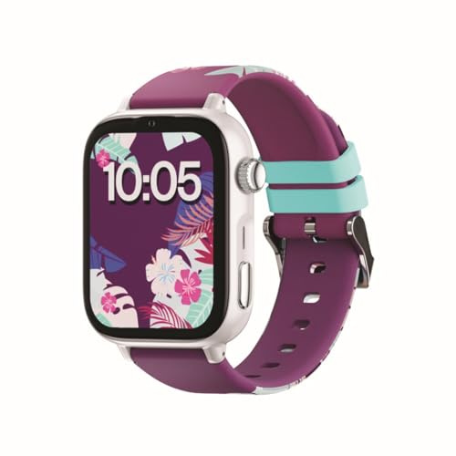 SaveFamily SaveWatch Plus 2 | Smart Watch för barn med GPS-spårare, samtal, video, Whatsapp, Spotify, App Store | SIM ingår, vit urtavla och Maui-silikonrem