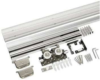 Ghost Door Hardware Two-Way Buffer Trackless Invisible Track Bedroom Partition Sliding Door Hanging Slide(1.5 Meters)