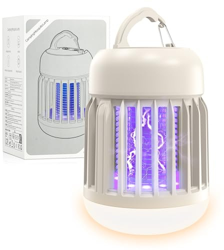 Insektenvernichter Elektrisch mit LED-Licht, 14.8W UV Mückenlampe USB, IPX4 wasserdichter Insektenfliegenkiller Mückenfalle für drinnen und draußen, insektenlampe Elektrische Fliegenfalle