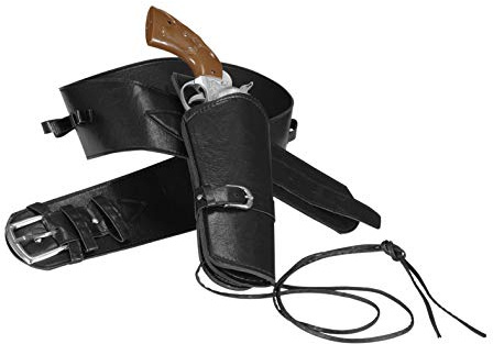 Trendandstylez Cowboy Pistolenhalfter mit Gürtel aus Kunstleder | Western Zubehör für Sheriff & Outlaw Kostüm | Accessoire für Karneval, Fasching & Mottoparty für Erwachsene