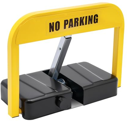 Barrière de parking électronique avec télécommande, poteau de parking pliable avec 2 télécommandes, verrou de stationnement pour les emplacements privés et publics, portée de 15 m