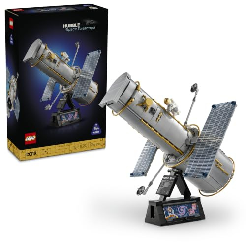LEGO Icons Telescopio Espacial Hubble – Kit de Maqueta 3D para Adultos – Set Stem con Paneles Solares y Minifigura de Astronauta – Regalo de Manualidades de Astronomía para Hombres y Mujeres – 11382