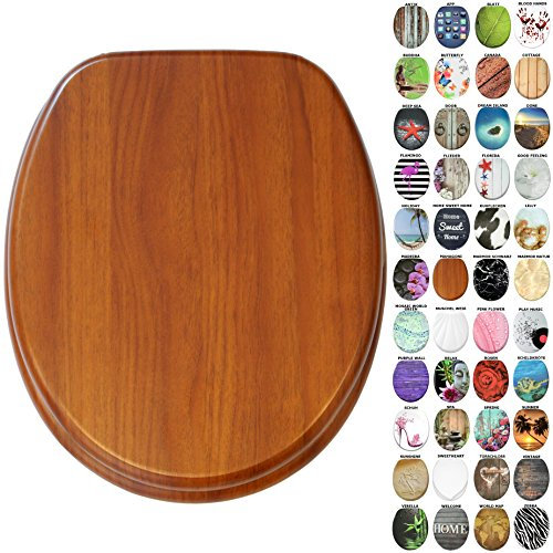 Sanilo WC Sitz ohne Absenkautomatik, viele schöne Toilettendeckel zur Auswahl, hochwertige und stabile Qualität aus Holz (Mahagoni)