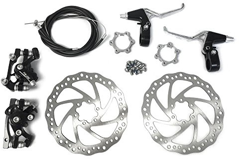 BlueSunshine Front and Back Disk Brake Kit - 160mm For 80cc Gas Motorized Bicycle - Freewheel Threaded Hubs Hole distance of 48mm