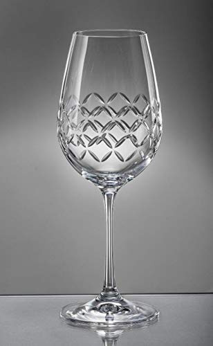 Bohemia Weingläser Weinglas Kristallglas Sektgläser Sektglas Wassergläser Whiskygläser Kristallglas Model Viola CROSS 2er Set klar schliff (Weingläser 350 ml)