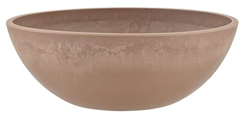 PSW Pot Collection Vaso basso basso per piante grasse, bonsai, giardini delle fate, erbe, plastica, legno, tortora, 25,4 cm