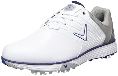 Callaway Chev Mulligan S 2019 Zapato de golf impermeable Hombre, Blanco/Azul Marino, 47 EU