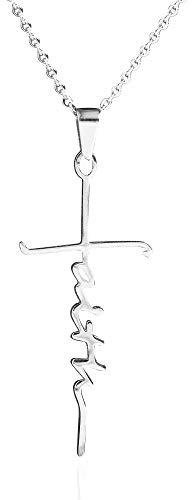 HARMONY BOLA Kreuz Halskette für Herren 925 Sterlingsilber St. Christophe/Nagel/Atheist/Allah/Yahweh Anhänger Halskette mit Schutz Amulett Schmuck für den Ehemann