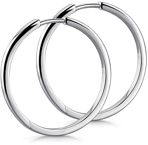 Materia Damen Ohrringe Silber 925 Klappcreolen 33mm groß SO-429