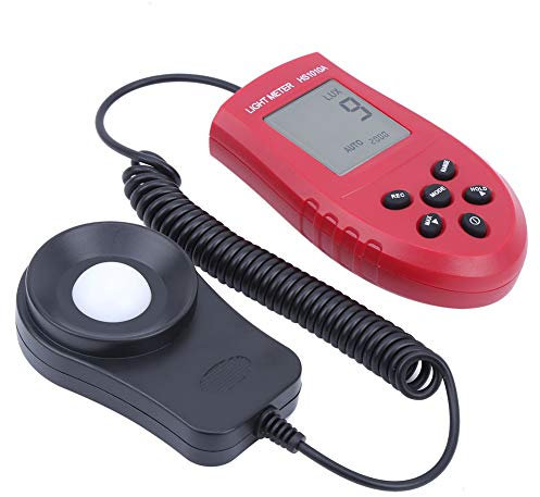 Fafeicy HS1010A Digitales Lichtmessgerät, tragbares ABS-Luxmeter mit automatischer Reichweite, manuelle/automatische Bereichsumwandlung für FC- und Lx-Messung, Illuminometer