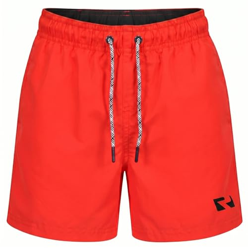 RIPT Bañador Niño Secado Rápido – Boardshort con Forro Malla, Protección UV 50, Pantalón Corto Surf Natación Playa Verano (Rojo, 9-10 Años)