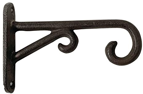 zeitzone Wandhaken für Blumenampel Wandhalter Blumentopf Gusseisen Braun Vintage 12cm