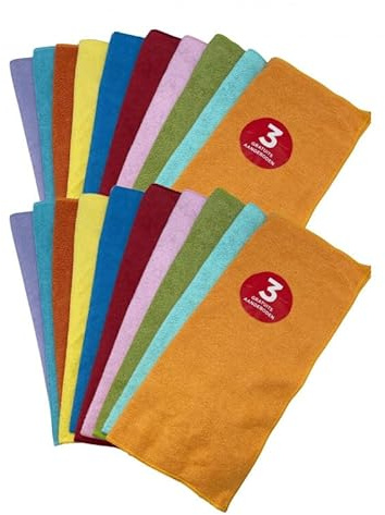 Venteo - Chiffons Microfibre Grand Format 14 + 6 gratuits | Accessoire Voiture | Alternative Serviette de Bain | Cuisine |Textile Absorbant Multi-Surfaces | Entretien Domestique pour Nettoyage
