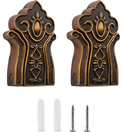 INCREWAY Faltbarer verdeckter Haken, 2 Stück, antike Klapp-Haken für Garderobenhaken aus Aluminium, Wandhaken für Zuhause (Bronze)