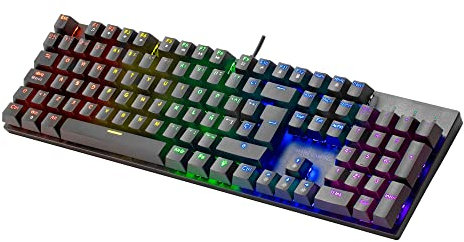 Mars Gaming MKMINIPRO, Clavier Mécanique Ultra-Compact 60%, Commutateurs Mécaniques Hot-Swap, Éclairage RGB Chroma, Clavier Gaming Antighosting, Multiplateforme, Switch Bleu Français, Blanc