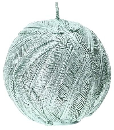 HERVIT Vela de esfera verde salvia de metal en caja de regalo idea de favor Ø7 cm