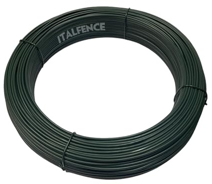 Alambre de hierro galvanizado y plastificado verde, 100m [Ø3,20mm]