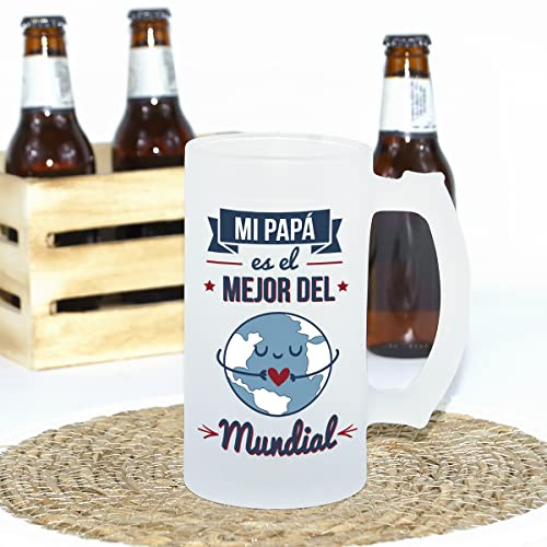 SAQUITOMAGICO Jarra de cerveza original para padres .Regalo dia del Padre. (Mundo Mundial)