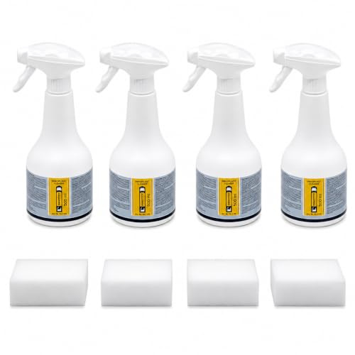 4 Stück Innotec Innoplast Cleaner Flugrostentferner - entfernt Flugrost, Nikotin, Fett, Schmutz - Innoplast Cleaner 500ml + Reinigungsschwamm - Silikonfrei für Lackierereien und Karosseriewerkstätten