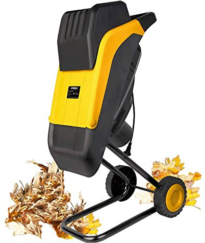 RNQZ Trituratore da Giardino Trituratore Elettrico Silenzioso per cippatrice per Legno, Lama da Taglio Regolabile, con Sacco di Raccolta da 50 Litri, biotrituratore da Giardino, 2500 W,10m