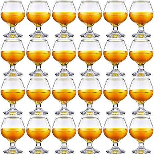 Qunclay Lot de 24 verres à shot mignons pour dégustation de brandy, whisky, vin, bière (140 ml)