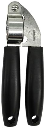 Fackelmann INITIAL Garlic Press, Multifunctional Garlic Crusher, Easy Clean, Strong Durable Garlic & Ginger Squeezer, Professional Kitchen Garlic Mincer, Stainless Steel with Plastic Handle 18cm