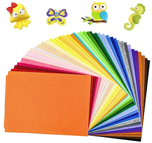 AFASOES 40 Stück Filzstoff Bastelfilz 20X30CM Filzplatten Filz zum Basteln 1MM Dick Bastelfilz Blättern Filzstoff zum Nähen Filz Blätter Filzharte Stoffquadrate Filzblätter für DIY Handwerk Nähen