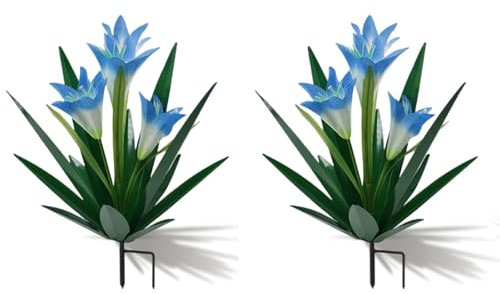 WYEIAHS 2Pcs Tequila Rustikale Skulptur,Metal Art Tequila Rustic Sculpture Metall Agave Skulptur Gartenkunst Metall Skulptur Dekor Garten Yard Agave Orament (Blue Lily)
