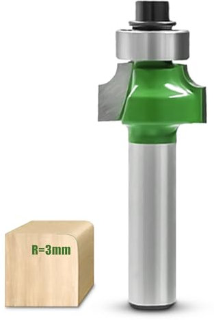 NICAVKIT Fresa da 8 mm in Metallo Duro Con Cuscinetto a Sfera, Fusto da 3 mm per Lavorazione del Legno