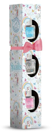 Snails 510423 Kinder Nagellack Geschenkset, Mini Regenbogenland 3x5ml, auf Wasserbasis, abwaschbar, unbedenklich, vegan