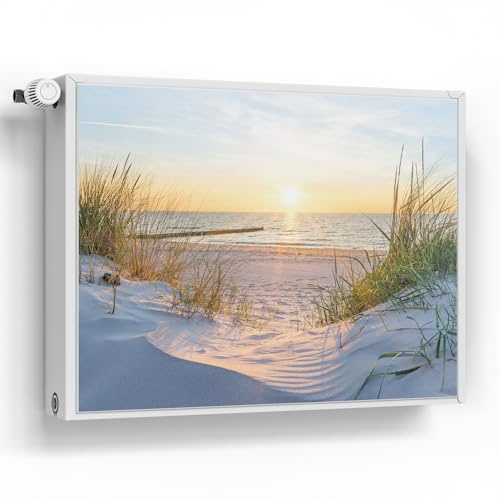 DEQORI Magnetfolie für Heizung 80x60 cm | Motiv Abendsonne an der Ostsee | dekorative Magnetmatte Heizkörper Schutz Verkleidung | Magnet Deko-Folie selbstklebend, magnetisch & wasserabweisend