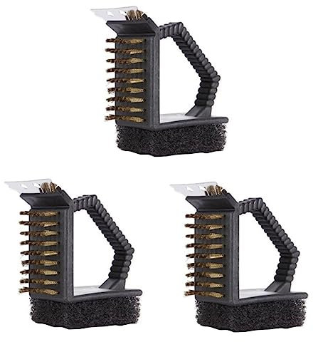 BESPORTBLE 3St Grillzubehör grillreiniger grill bürste grill reiniger grill zubehör Grillbürste mit Schaber BBQ Bürste grill pinsel BBQ-Grills Reinigungsbürste Grillen Grillwäscher Black