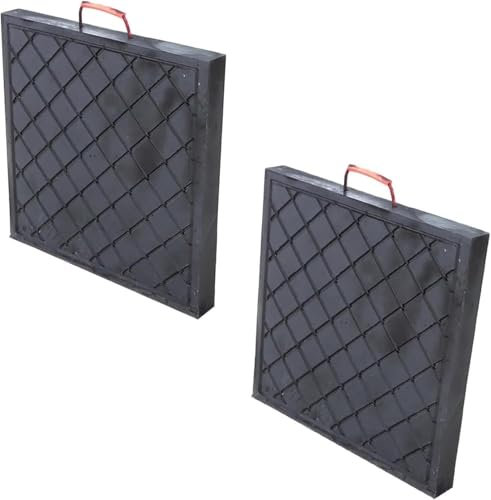 Universelle Kranausleger-Pads für Bodenschutz, strukturierte Oberfläche, Anhänger-Wagenheber-Pads, kleine/große Nivellierpads für Wohnwagen/Krane/Abstände, verschleißfest (2 Stück, 30 x 30 x 4 cm)
