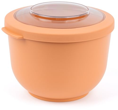 Amuse Tylla Saladier 1200ml | Boîte de Rangement avec Couvercle pour Meal Prep et Snacks | Boîte Plastique Alimentaire sans BPA pour Enfants et Adultes | Congélation, Lave-vaisselle | Peach