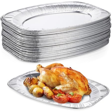 DEARMAMY Platos Desechables de Aluminio 30 Piezas Bandejas para Hornear Recipientes Livianos y para Catering y Almacenamiento de Alimentos Perfectos para Fiestas