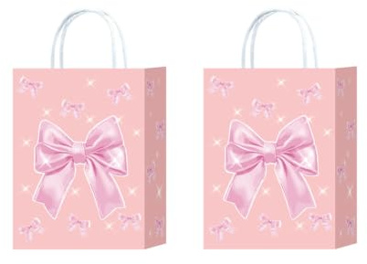 Presentpåsar 2 st. papperspåsar med bågmönster pappersbärkasse presentpåsar kraftpapper presentpåsar presentpåsar presentpåsar för födelsedag jul bröllop förpackningar fester