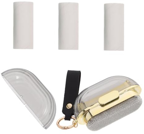 Mini Rullo Antipelucchi Portatile Rotondo per Peli, 4 Pezzi | Formato da Viaggio, Design Bifacciale con Manico Semicircolare, Ricariche Incluse per Uso Casa