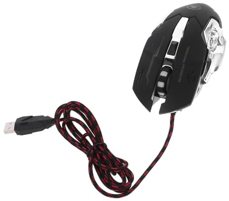 Angoily Souris de Jeu Filaire X9 6d en Abs, Dpi Réglable pour Ordinateur | Conception Ergonomique Couleur Noire Puce de Jeu Professionnelle , Patins Résistants à L'usure
