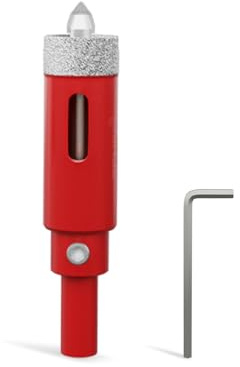 Sierra perforadora de diamante con broca de centrado (16 mm) ideal para taladrar con precisión en porcelana, cerámica, granito, piedra y botellas de cristal. Desarrollada por expertos para