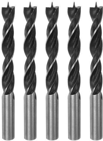 sourcing map 5pcs Brad Point Drill Bits 13mm(33/64) Dia Straight Round Shank Drill Metric Brad Point 1.26 Drilling Depth Spiral Twist Drill Bits for Carpenter Woodworking Plastic Rubber
