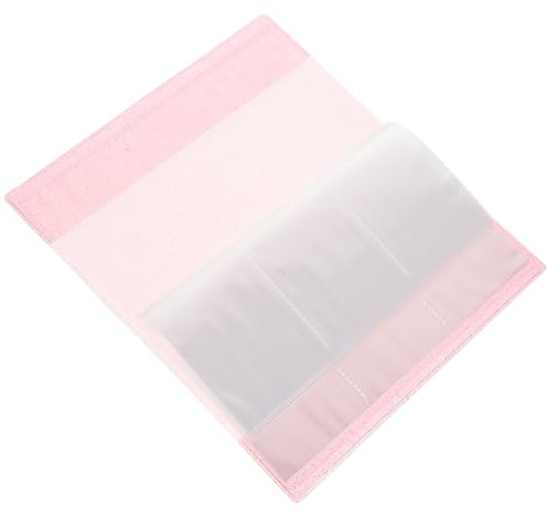 Uonlytech Jelly Business Card Album Organizer with 84 Slots, Pink Glitter Multifunctional Card Holder for Travel, Tickets, Postcards, and Memory Storage