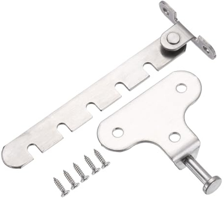 PATIKIL Window Restrictor Latch 35mm x 120mm, Small Hole Limit Stay Adjustable Casement Stainless Steel Security Lock Safety Locks with 5 Slots for Inward Opening Window