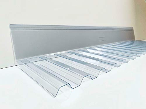 PVC Trapez 70/18 Wandanschluss in glasklar - Breite: 1100 mm Profilseite: 245 mm Glatte Seite: 130 mm