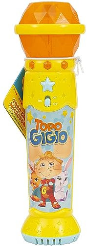 Topo Gigio - Microfono con Luci e Suoni, Voce Originale e Canzone Sveglia Presto, Effetti Luminosi e Sonori, per Bambini dai 3 Anni, Giochi Preziosi