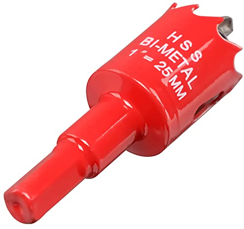 Sega a tazza da 25 mm per legno, HSS bimetallica per bocchette di sfiato, punta da trapano separata con gambo esagonale, ideale per tagliare cartongesso, legno, Perspex e plastica