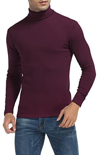 MLANM Men's Long Sleeve Turtleneck Jumper Casual Slim Fit | Soft Fabric, Versatile, solid color, Lightweight, Perfect for Fall and Winter Layering, Perfect for Office and Daily Wear
